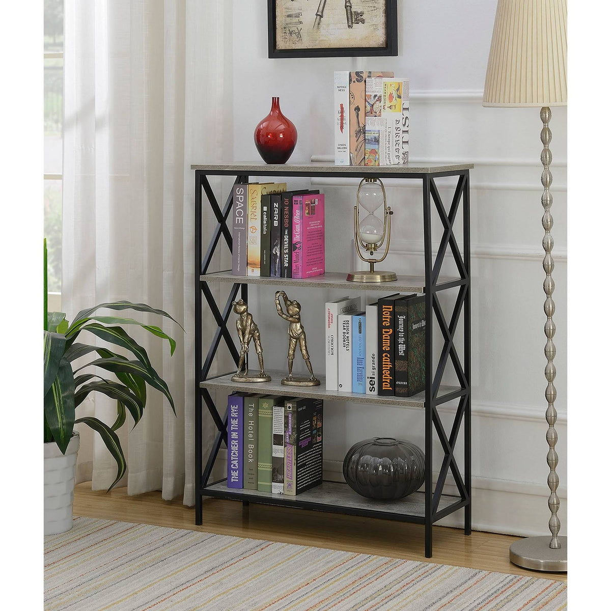 4 Tier Faux Birch Bookcase Q777