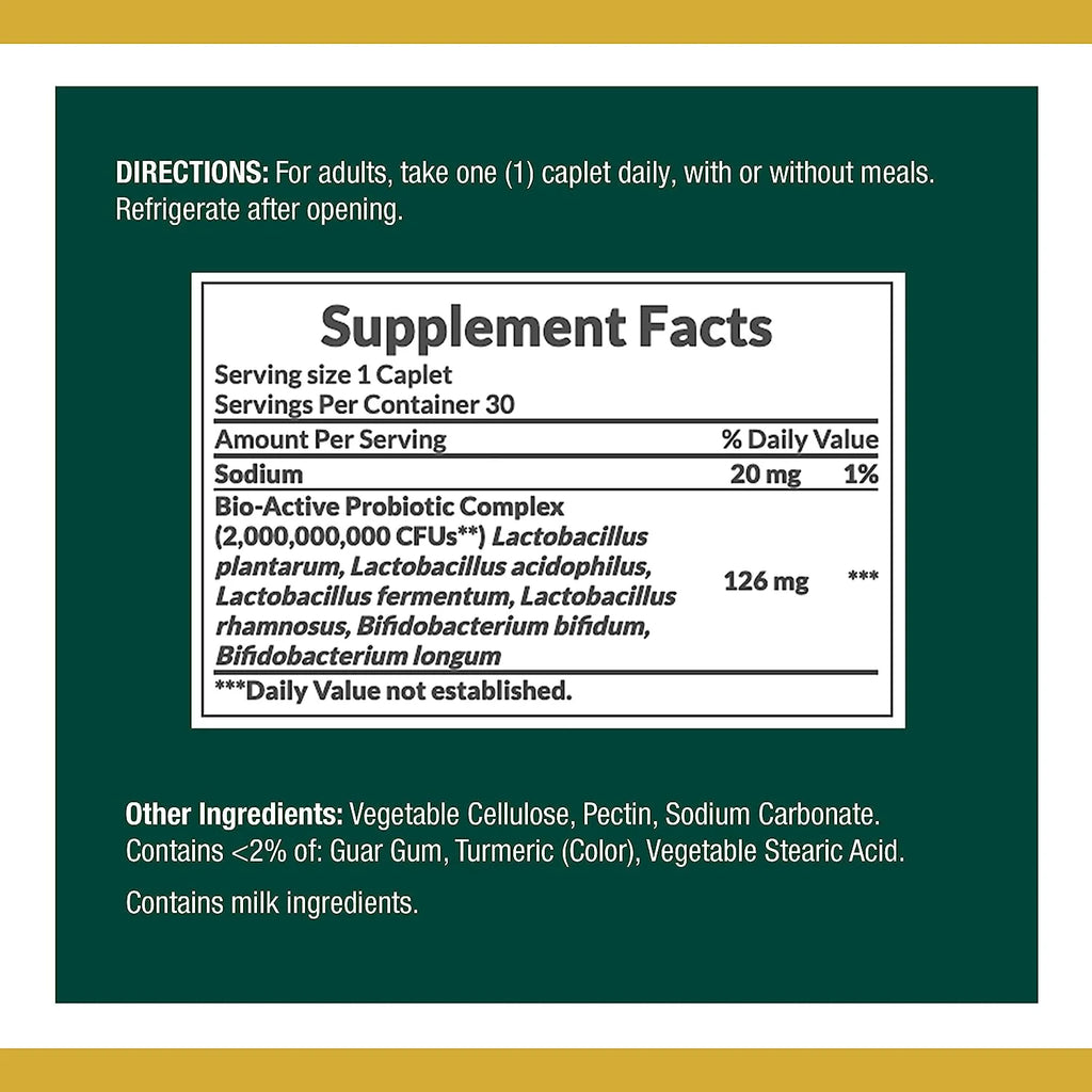 Controlled Delivery Probiotic Dietary Supplement, 30 Caplets U8651