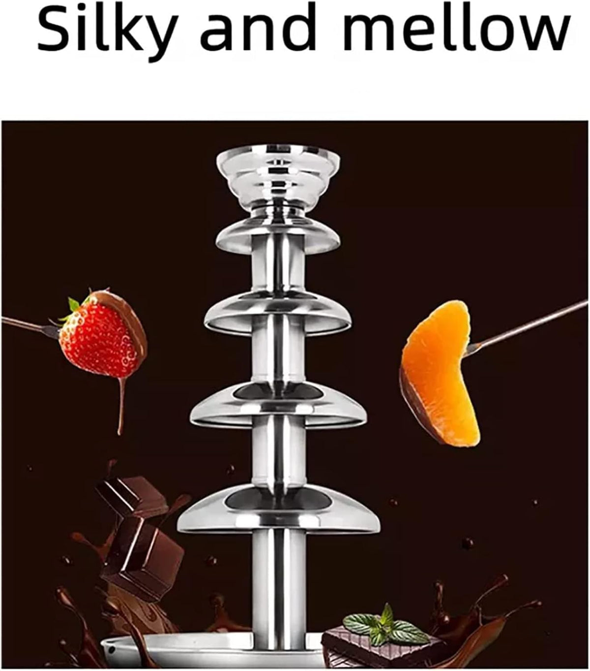 5 Tiers Stainless Steel Chocolate Fondue Fountain Machine B73260