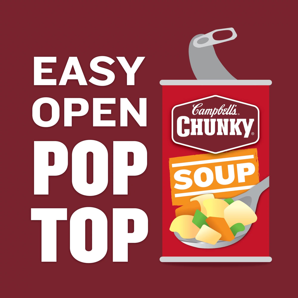 6 Pack Campbell’s Chunky Country Vegetable Beef Soup, 18.8 oz Can H819153