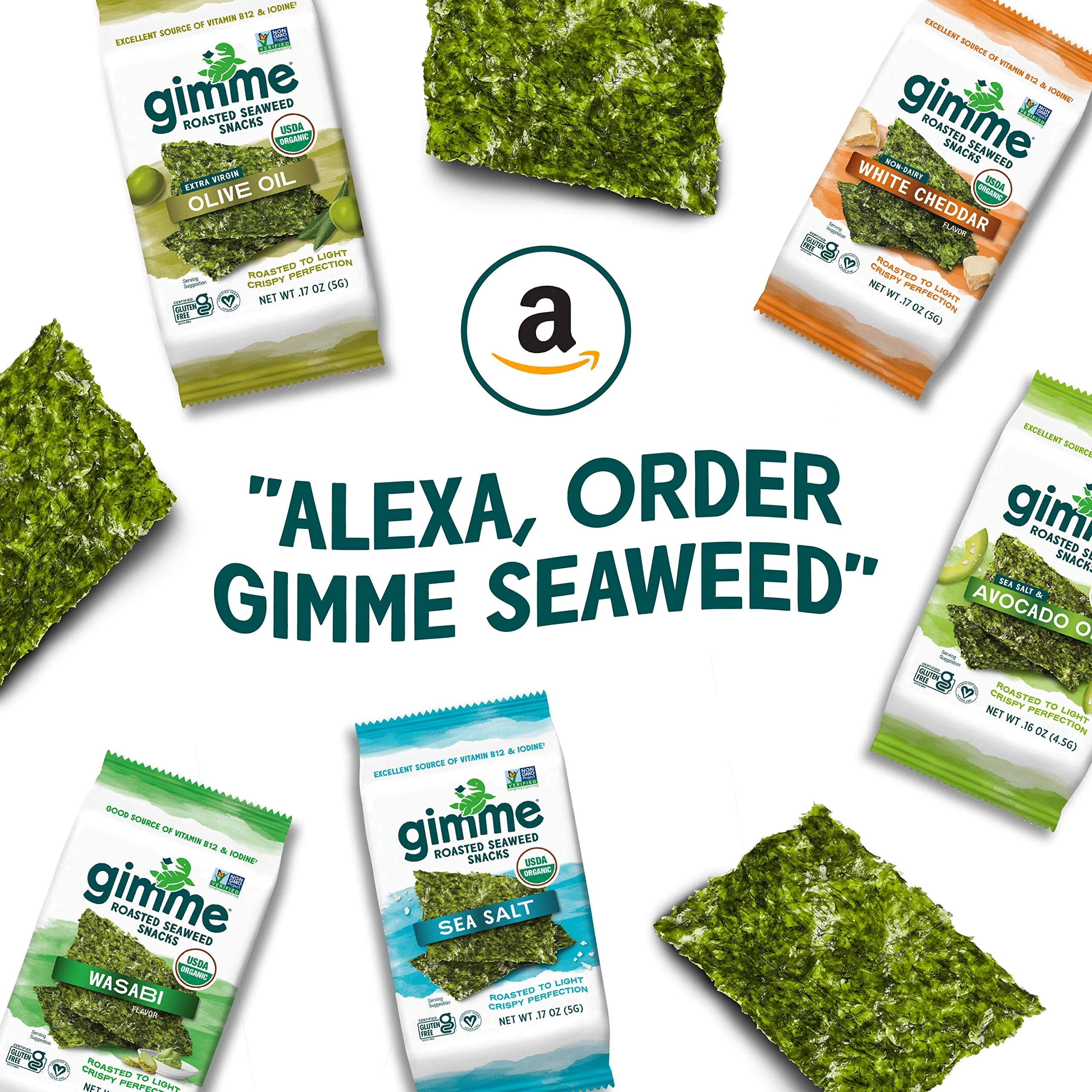 Organic Roasted Seaweed Sheets, 12 Count E746055