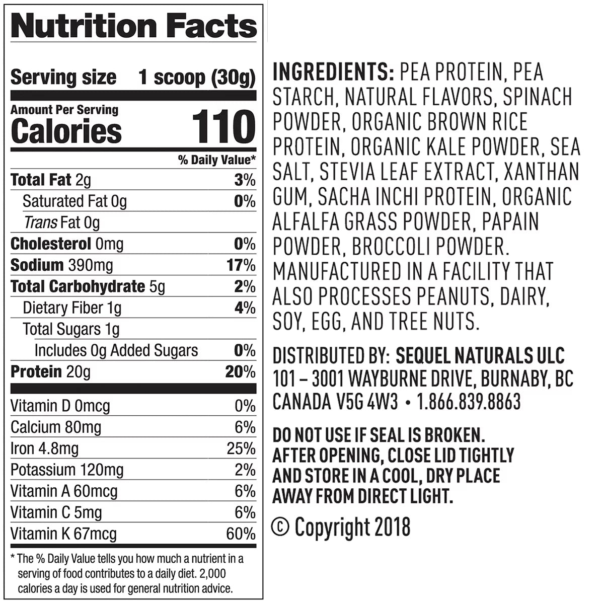 Salted Caramel Plant Protein & Greens Powder, 20g Protein, 1.1 Lb K393370