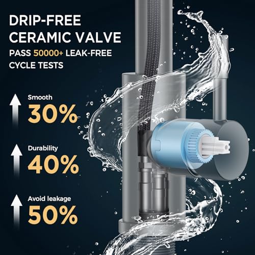 Black Kitchen Faucet with Pull Down Sprayer Stainless Steel High Arc Gooseneck K97585