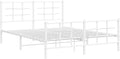 White Steel Metal Bed Frame Double Bed with Headboard Footboard S937