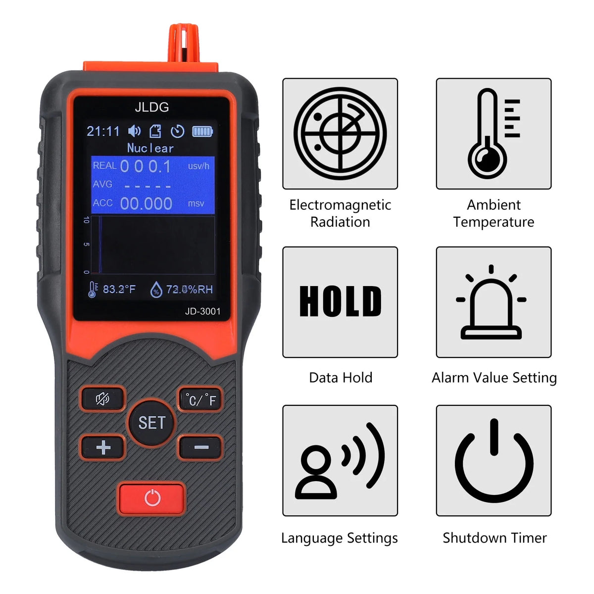 Multifunctional Geiger Counter and Electromagnetic Radiation and Humidity Measurement Device R945933