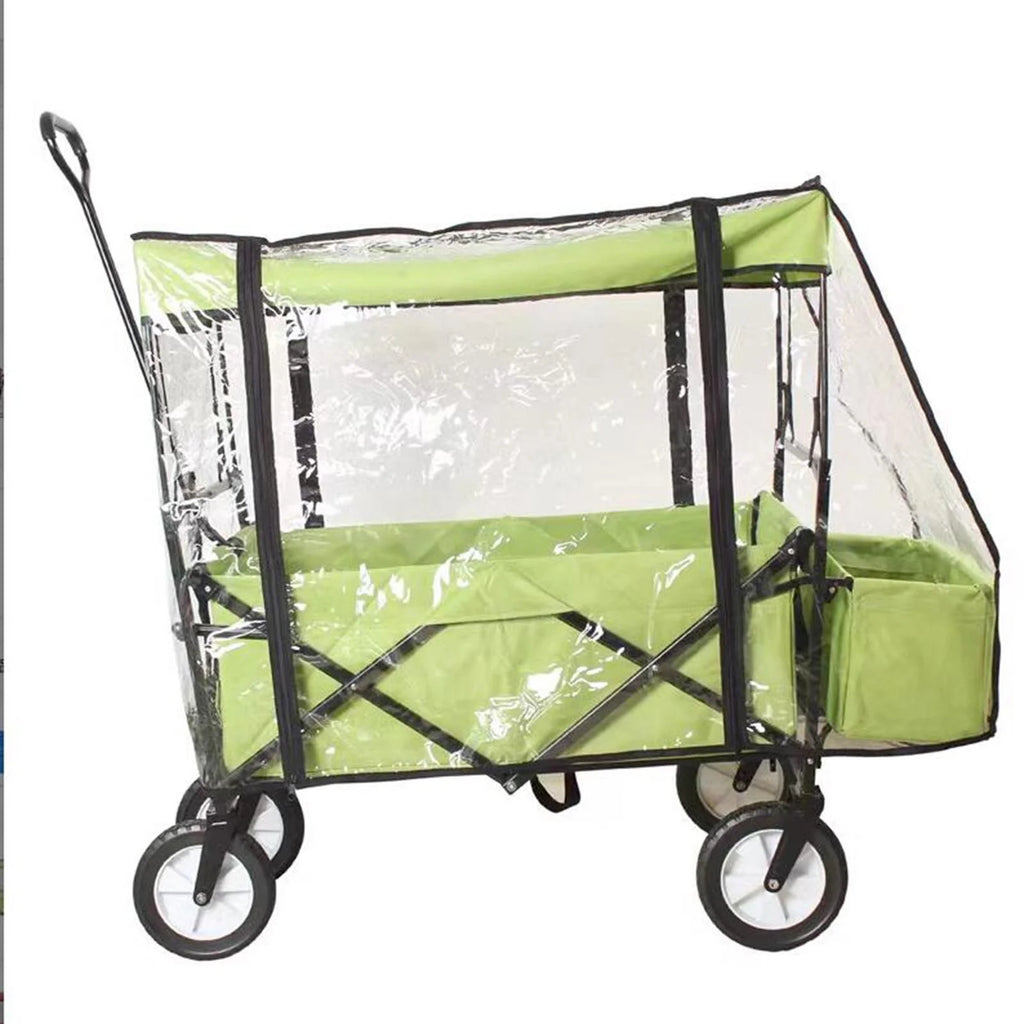 Collapsible Wagon Cart Waterproof Cover Canopy Transparent PVC 33x15.7x27.6inch Portable Dustproof Rainproof P222782