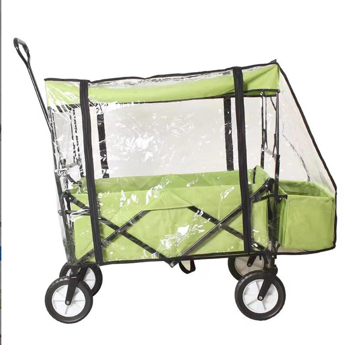 Collapsible Wagon Cart Waterproof Cover Canopy Transparent PVC 33x15.7x27.6inch Portable Dustproof Rainproof P222782