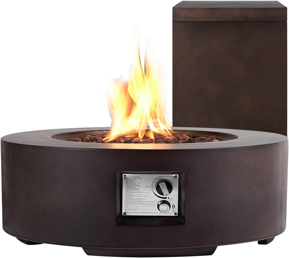 30in Outdoor Propane Fire Pit with Lava Rocks J3963
