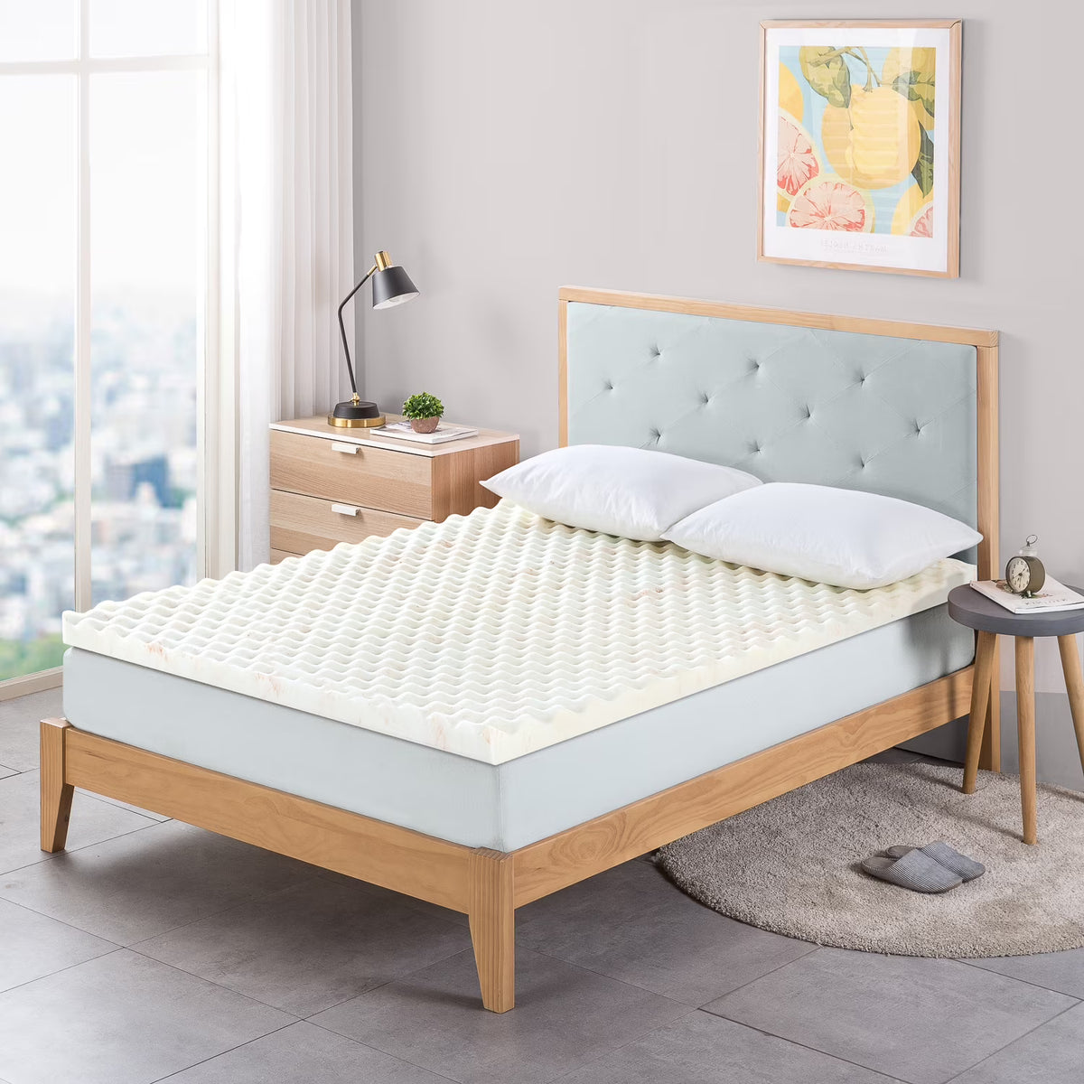 Queen Copper Cooling Memory Foam Mattress Topper S9495
