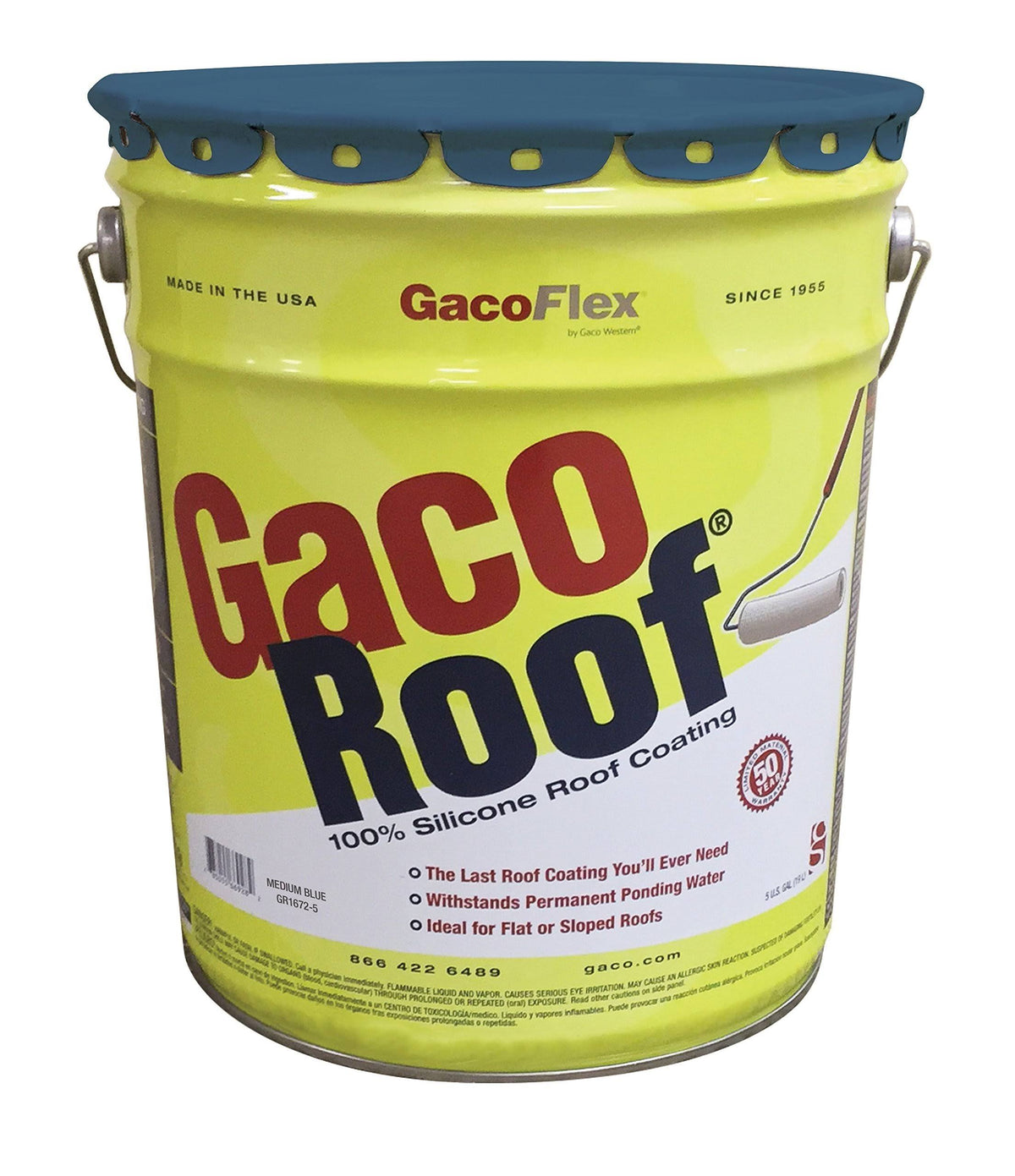 Medium Blue Silicone Roof Coating 5 Gallon G947393