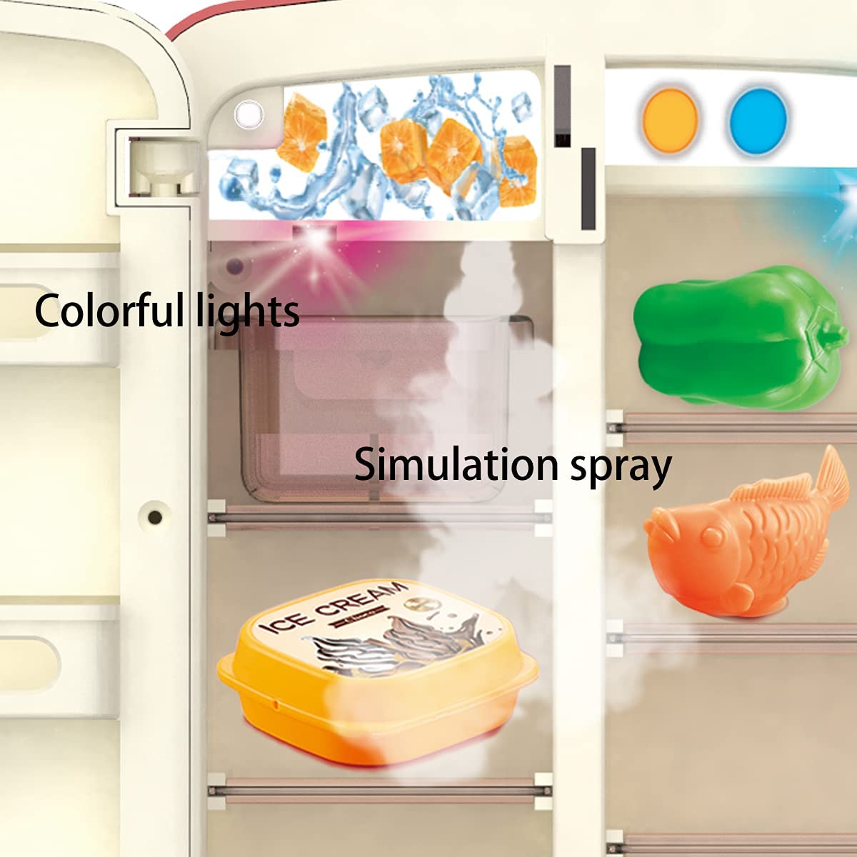 Blue/Pink Kids Simulation Refrigerator Pretend Play Toy J193