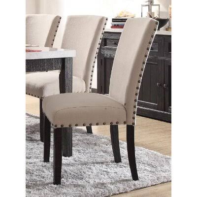 Linen Side Chair in Salvage Dark Oak N23963