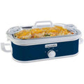 Navy Blue 3.5-Quart Slow Cooker Casserole Crock with Locking Lid Y1512