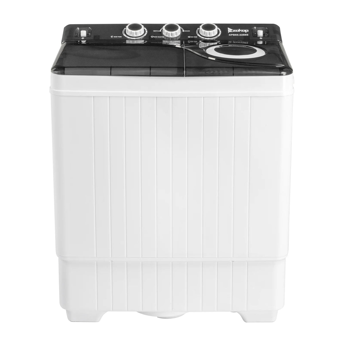 Semi-automatic Twin Tub Washing Machine with Built-in Drain Pump, White&Black S4765
