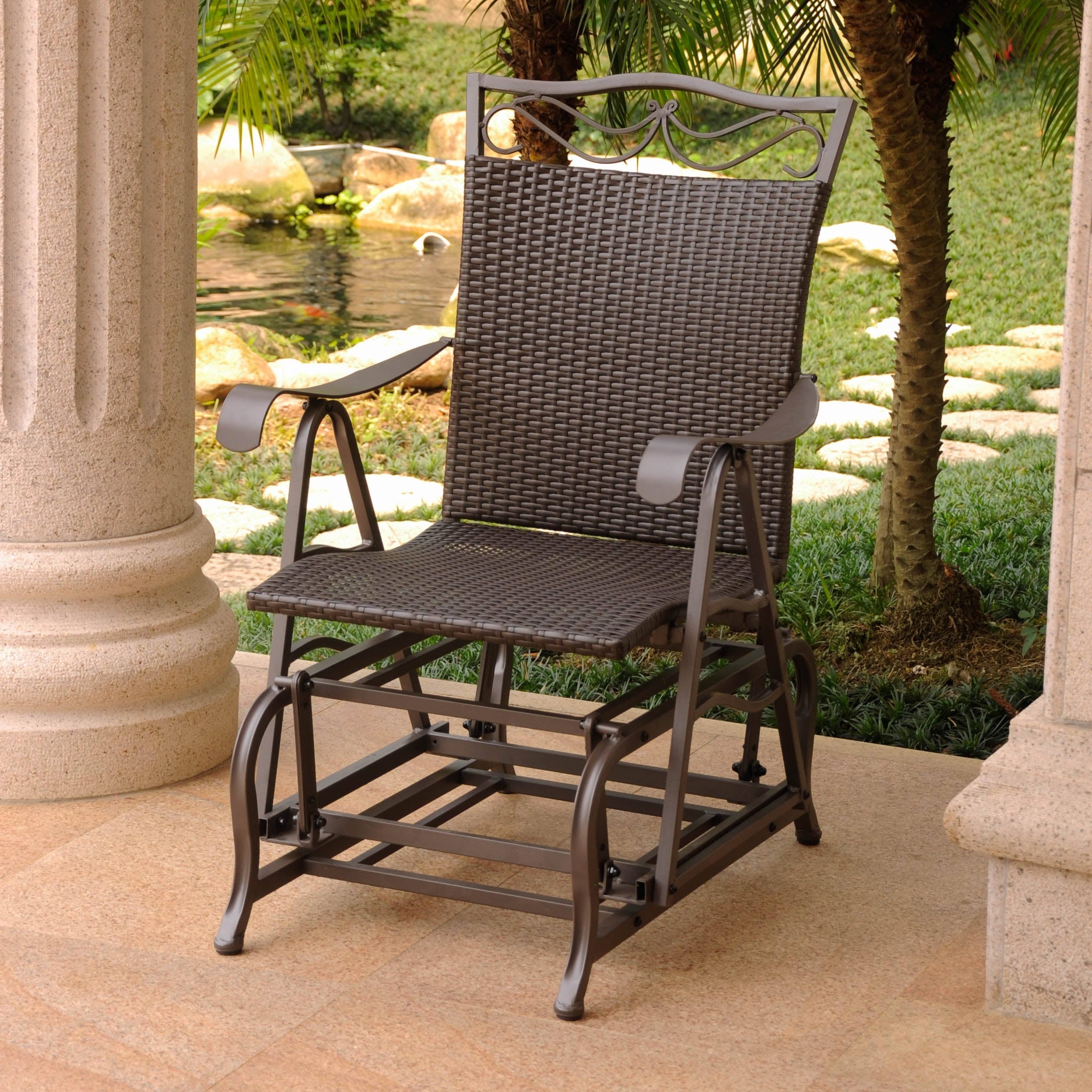 Resin Wicker Steel Glider Chair E8280