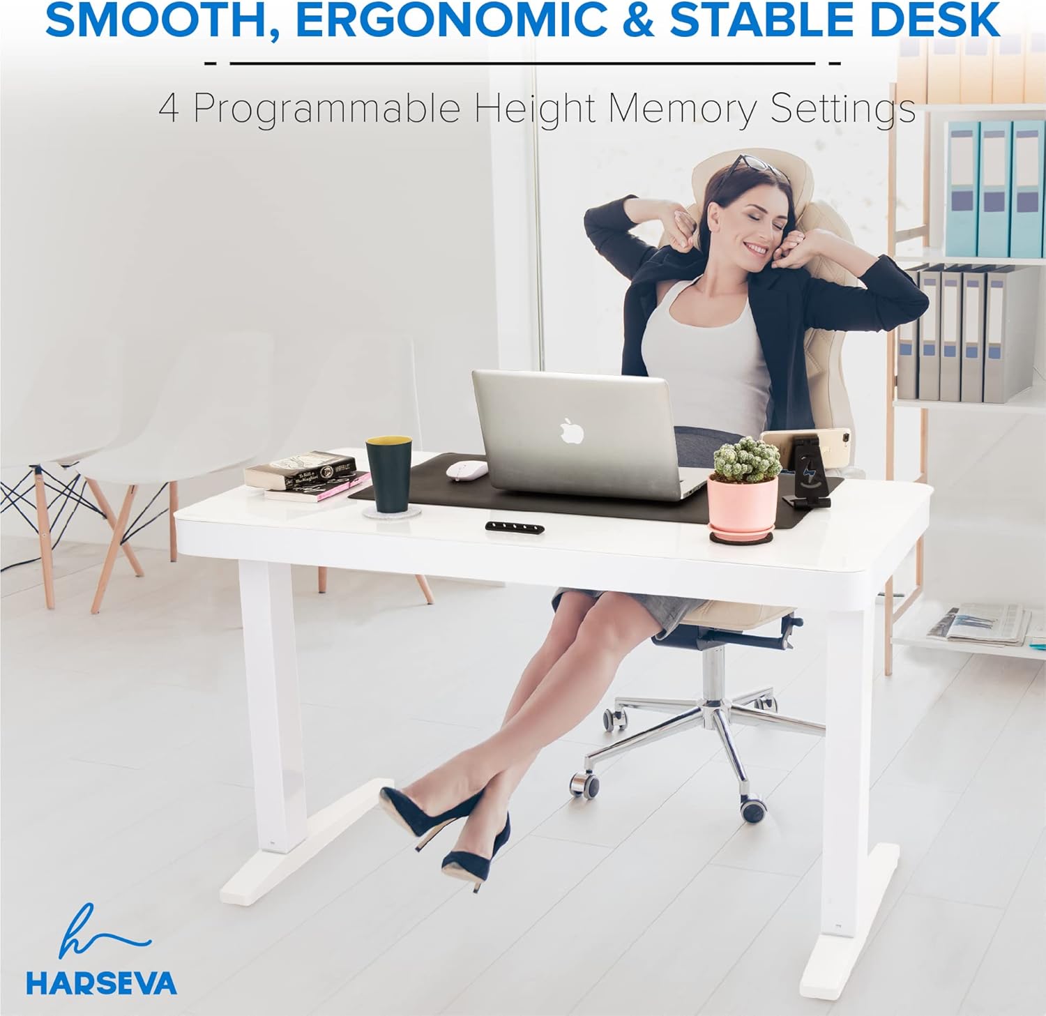 Electric Standing Desk 23x 47 Motorized Height Adjustable Table with USB Ports and Drawer Y7034