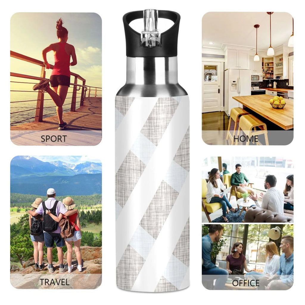20 OZ Stainless Steel Vacuum Insulated Water Bottle with Straw Lid B448
