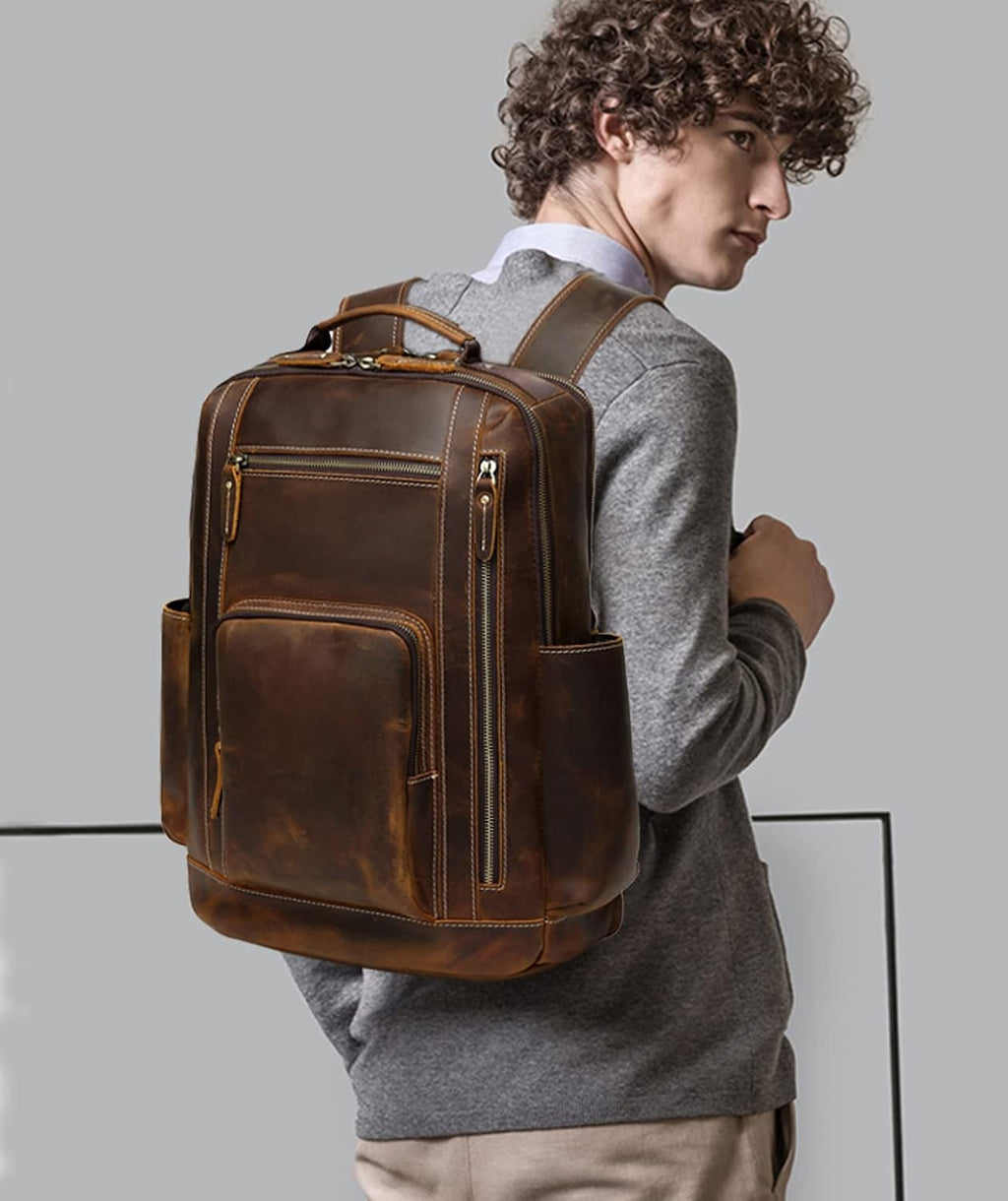 Vintage Full Grain Leather Backpack U59780