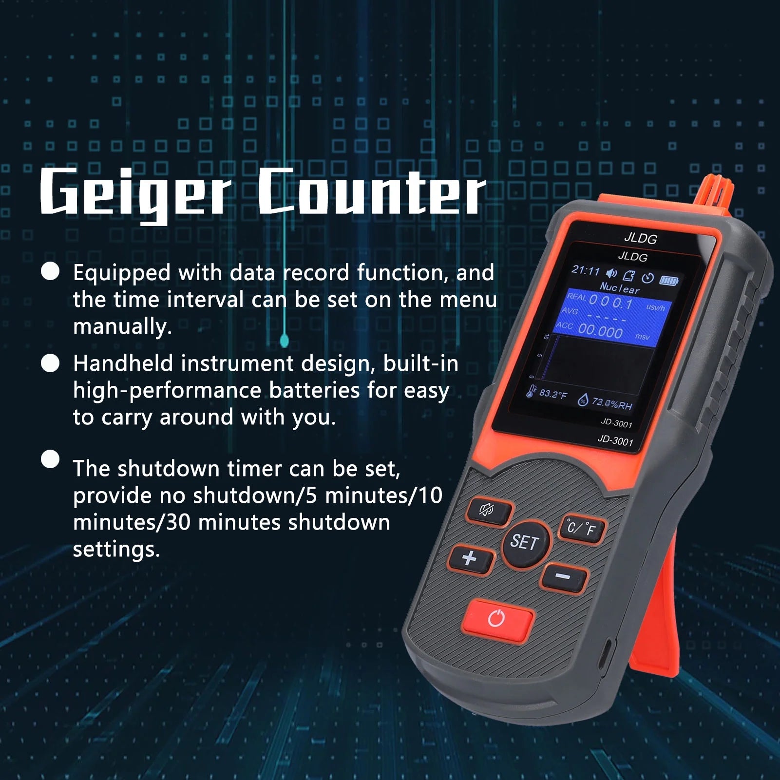 Multifunctional Geiger Counter and Electromagnetic Radiation and Humidity Measurement Device R945933