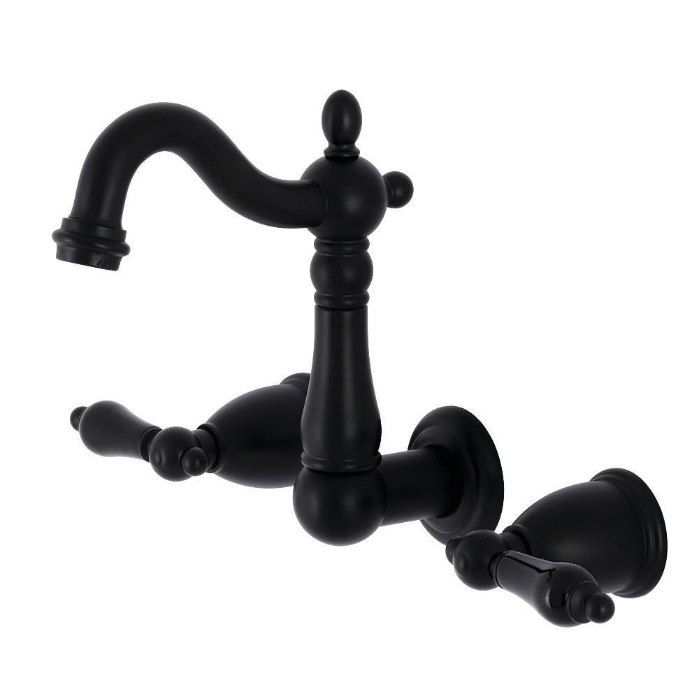 Brushed Nickel Two-Handle Wall Mount Bathroom Faucet O3324