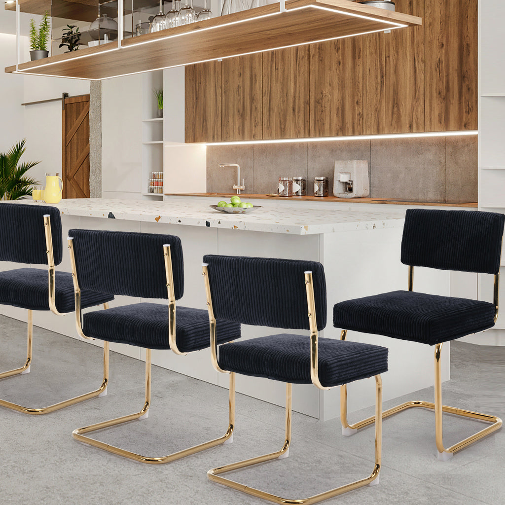 Black Corduroy Dining Chairs Set of 4 L874763