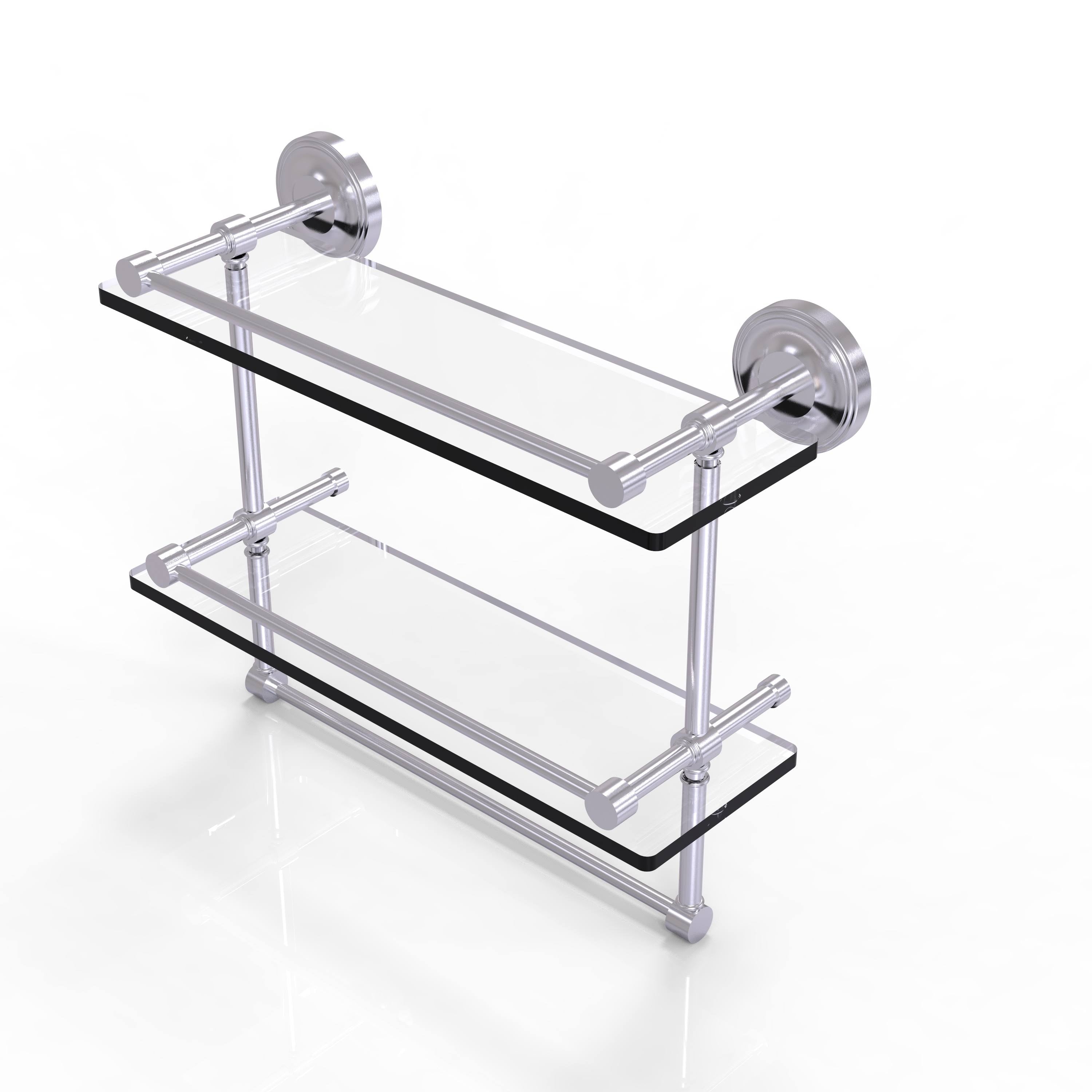 Double Glass Shelf with Towel Bar - Antique Copper - 22 inch G784159