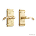 Satin Brass Privacy Interior Door Set with Lever Handle V55453