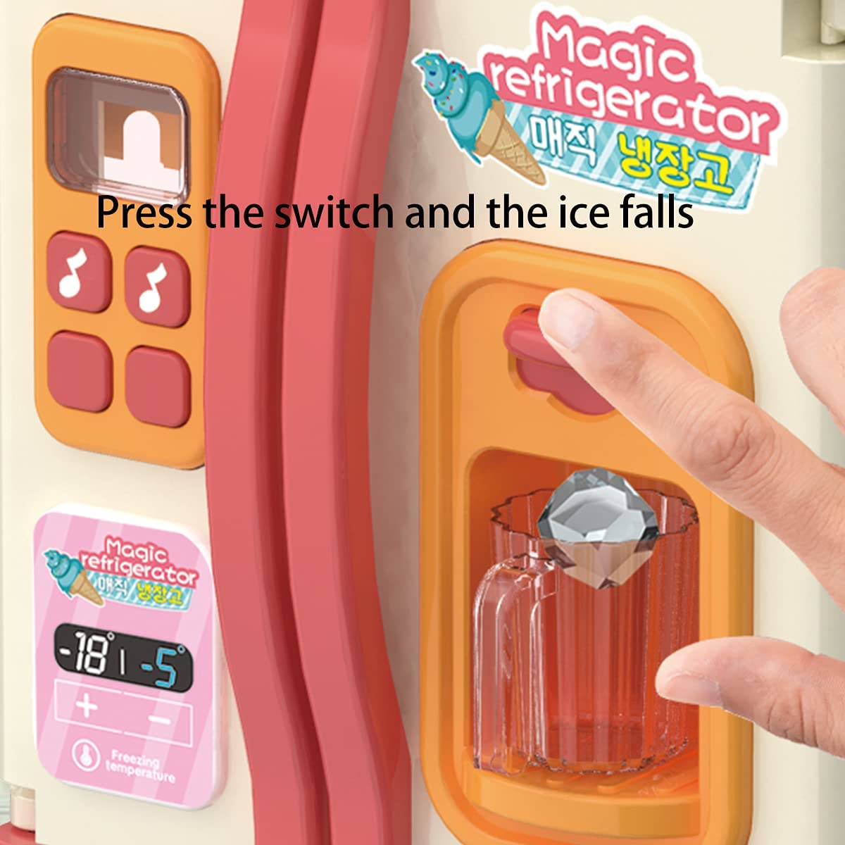 Blue/Pink Kids Simulation Refrigerator Pretend Play Toy J193