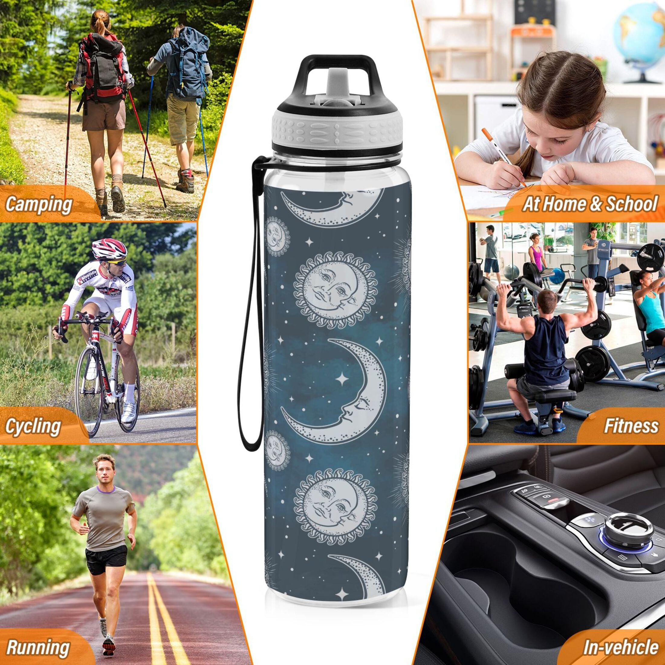 32oz Leakproof Tritan Water Bottle with Straw H4323