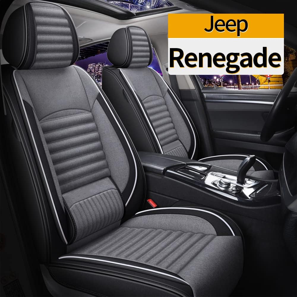 Red & Black Linen Car Seat Covers Full Set H840