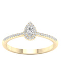 Pear Diamond Halo Engagement Ring in 10K Yellow Gold Q56801