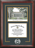 Satin Mahogany 9 x 7 in. Diploma Frame with Lithograph N712