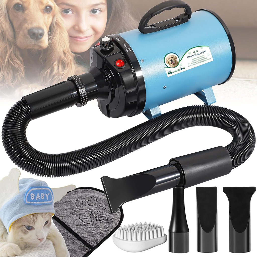 3.2HP Low Noise Pet Hair Force Dryer with 3 Nozzles C2772