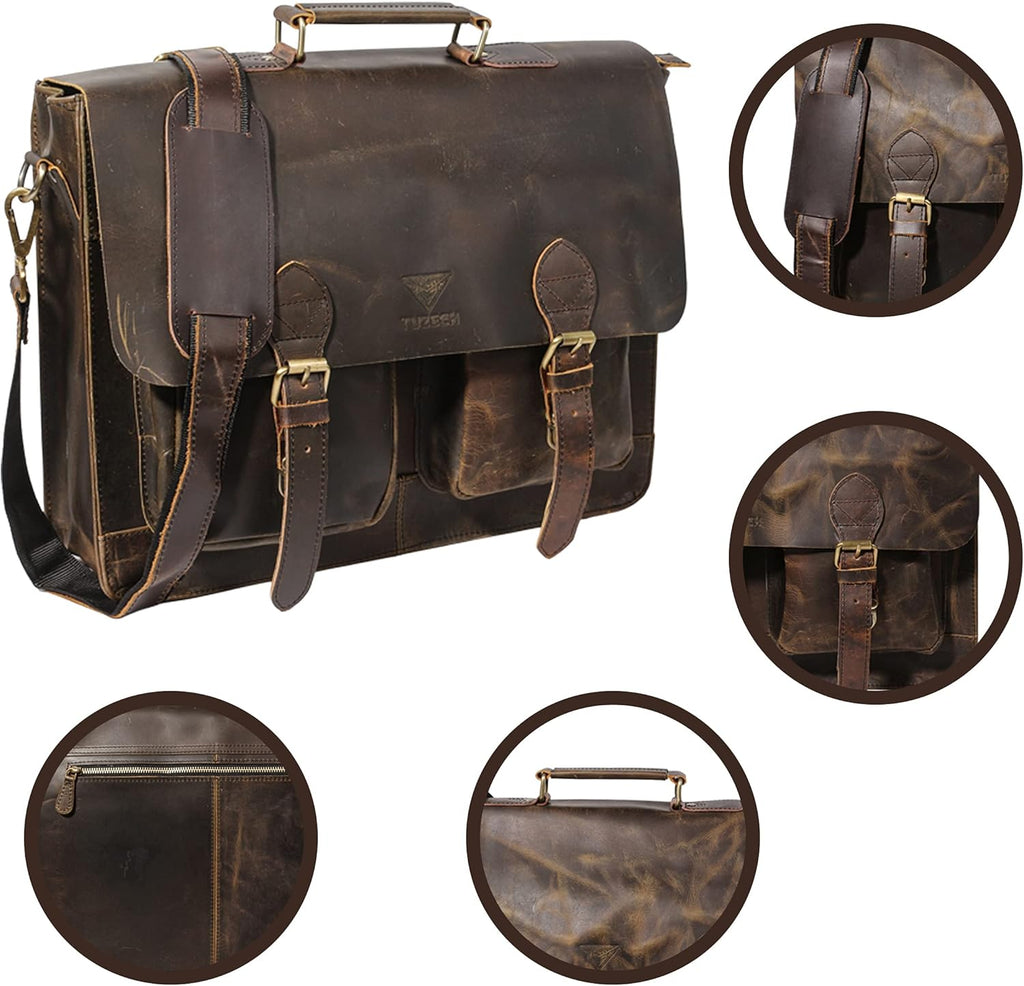 Retro Leather Laptop Messenger Bag W8010