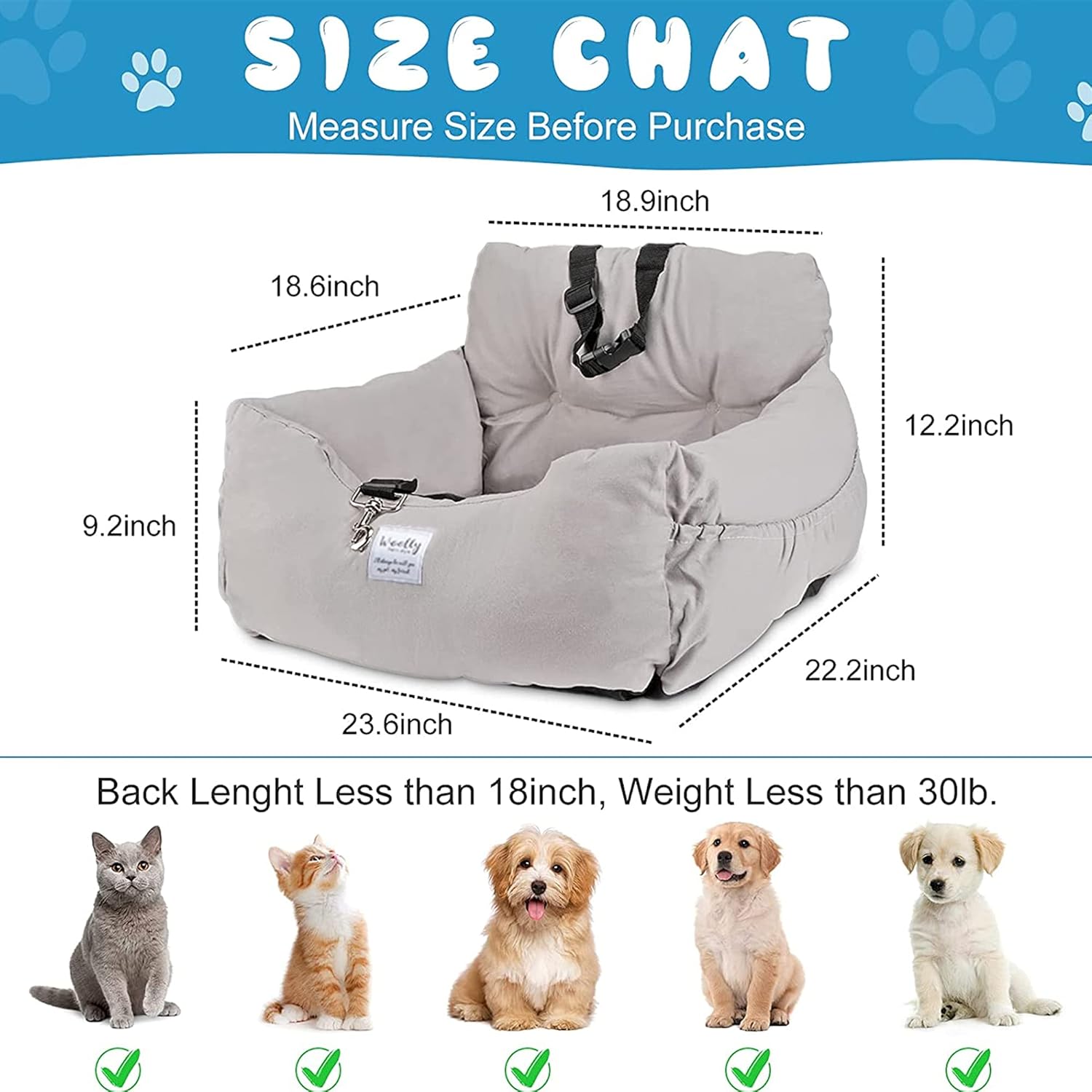 Dog Booster Seat for Small Medium Large Dogs Cats, Pack of 2 B56484