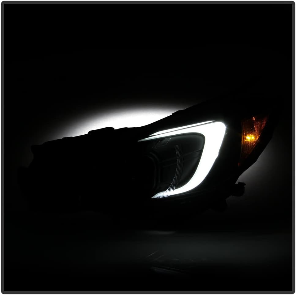Black Housing LED Tube Projector Headlights Headlamps Q283