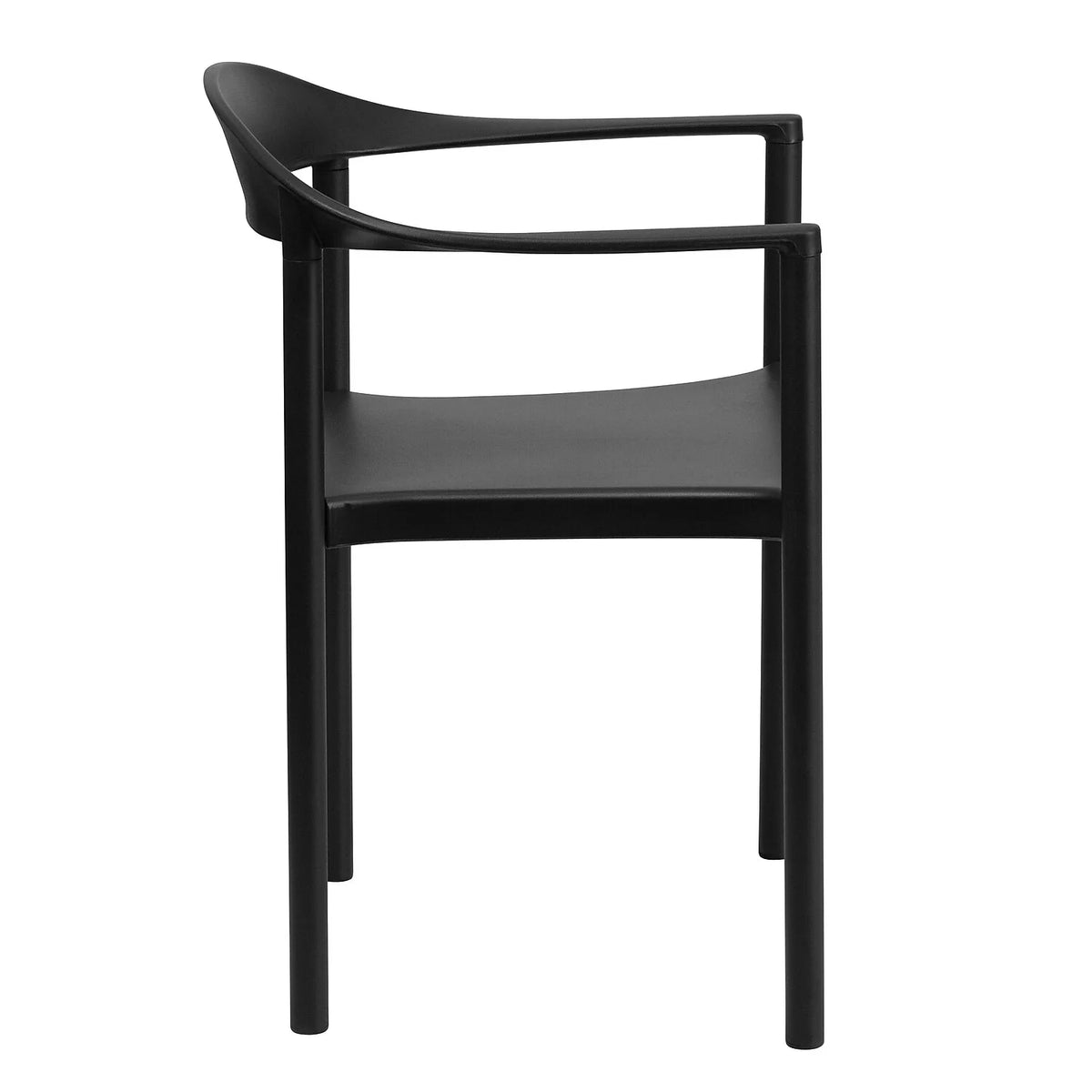 Black Plastic Cafe Stack Chair V269152