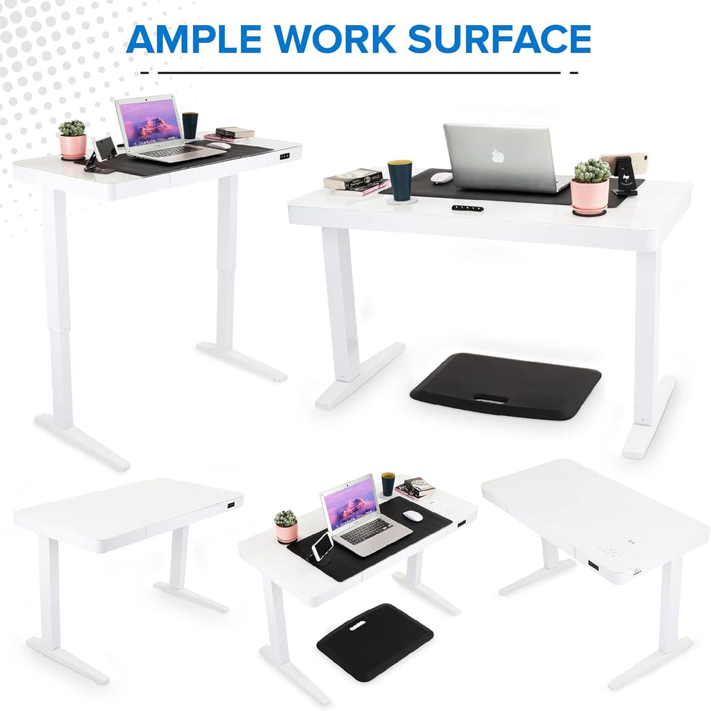 Electric Standing Desk 23x 47 Motorized Height Adjustable Table with USB Ports and Drawer Y7034