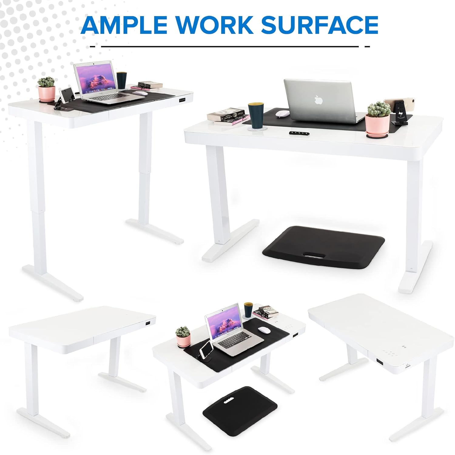 Electric Standing Desk 23x 47 Motorized Height Adjustable Table with USB Ports and Drawer Y7034