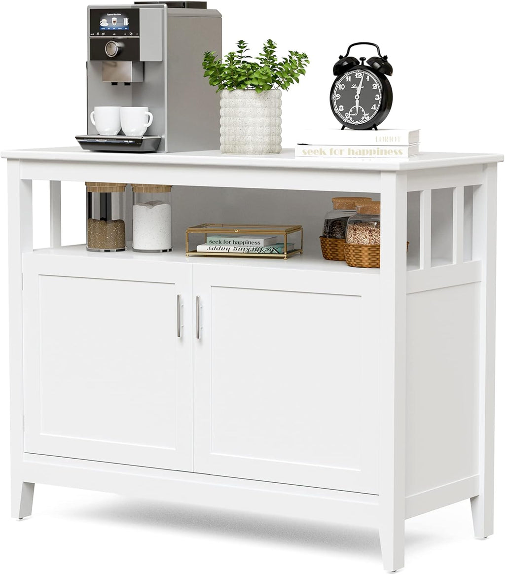 Black Freestanding Buffet Cabinet with Adjustable Shelf, 45 x 20 x 36 inches V3534