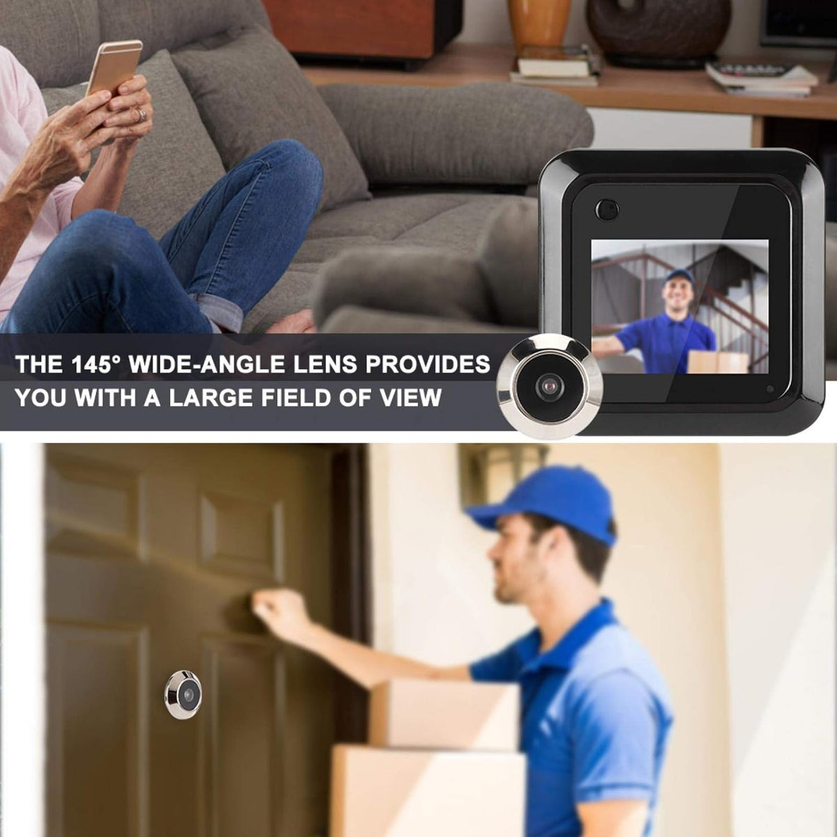 145° Wide-Angle Digital Door Peephole Camera with 2.4in LCD Y523