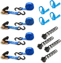 Heavy-Duty Ground Anchor Kit with 4 Anchors, 4 Ratchet Straps, and 4 Soft Loops O5524