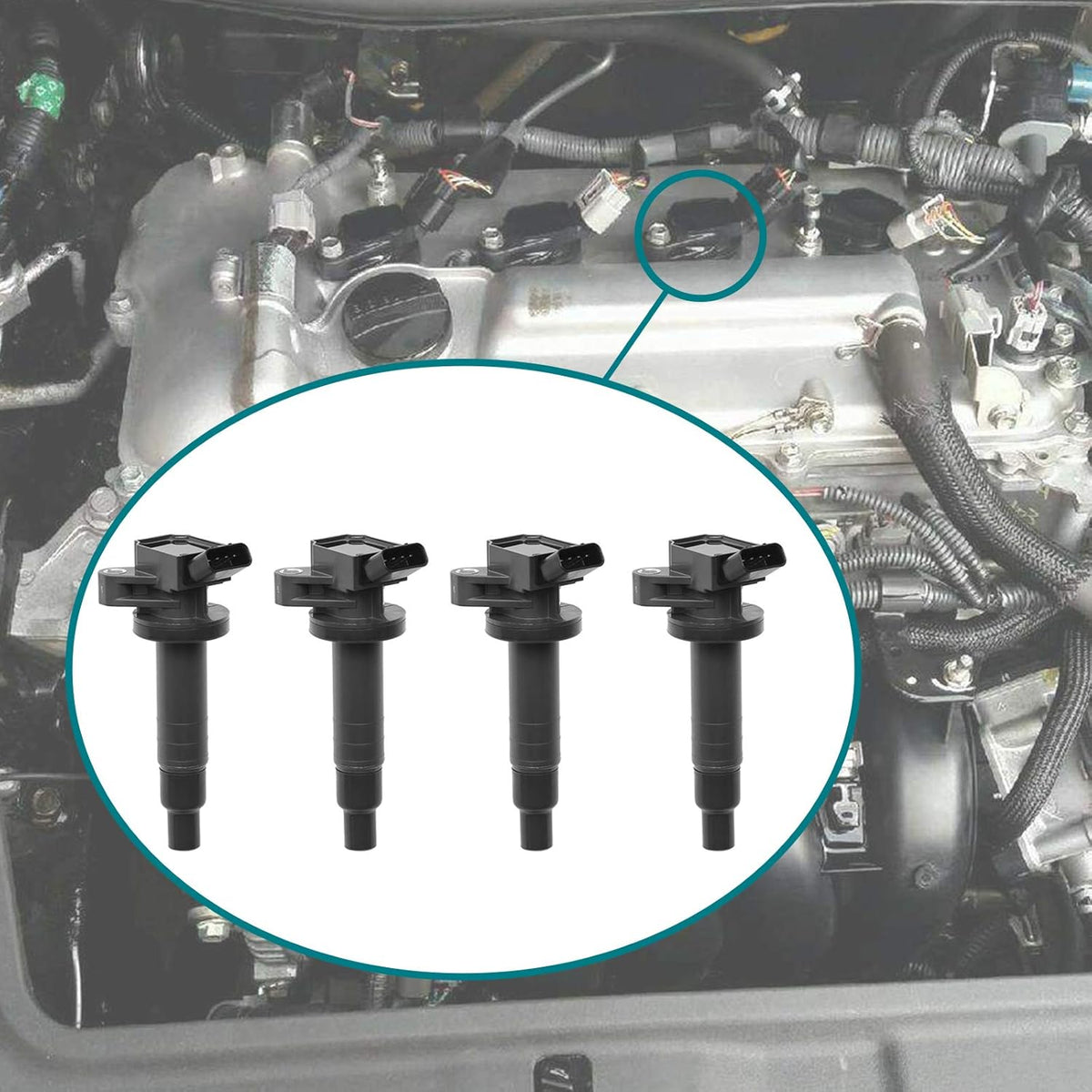 Ignition Coil Pack Set of 4Pcs Replacement for 1.8L L4 Toyota Corolla Matrix Chevrolet Prizm J537