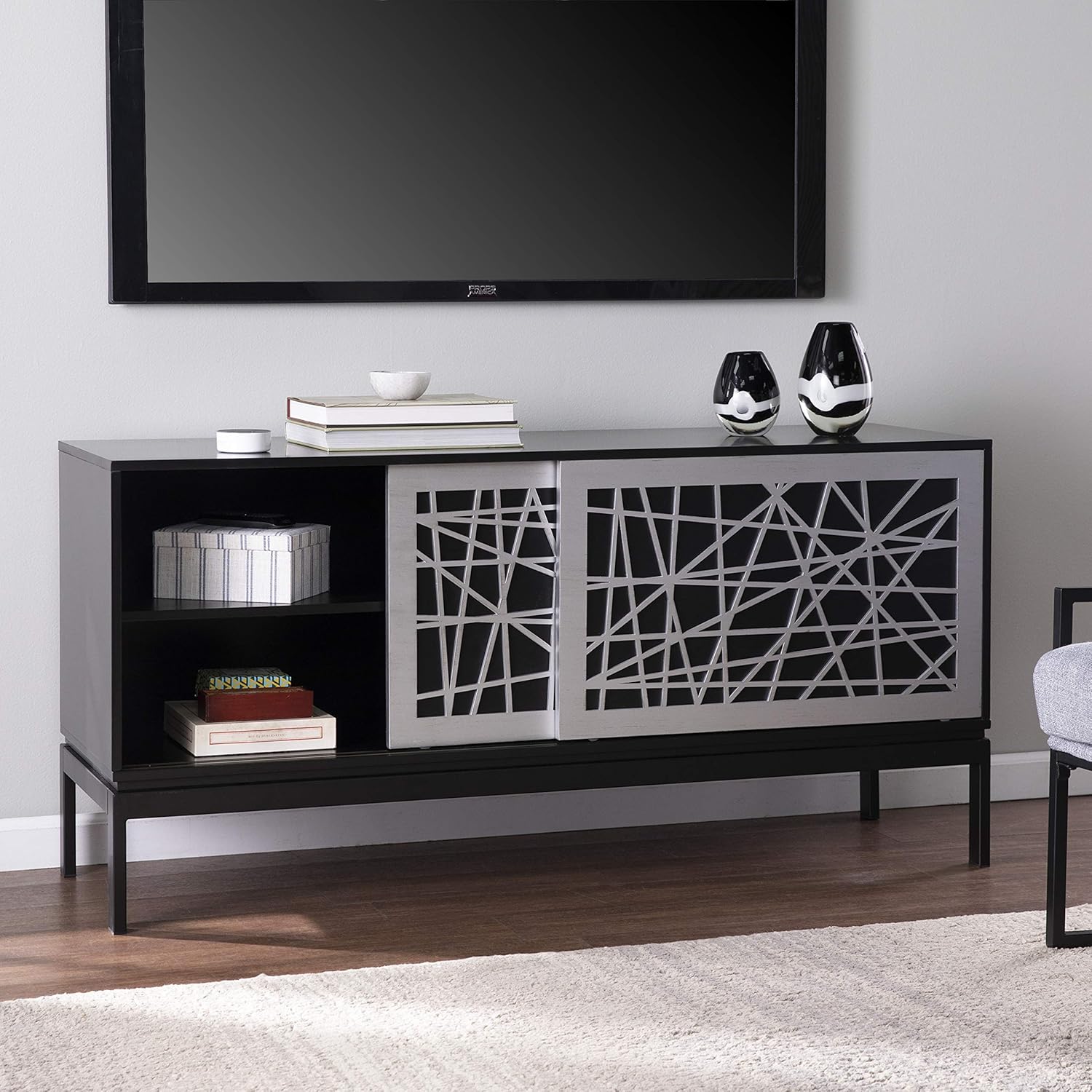 Black/Silver Media Cabinet L940310