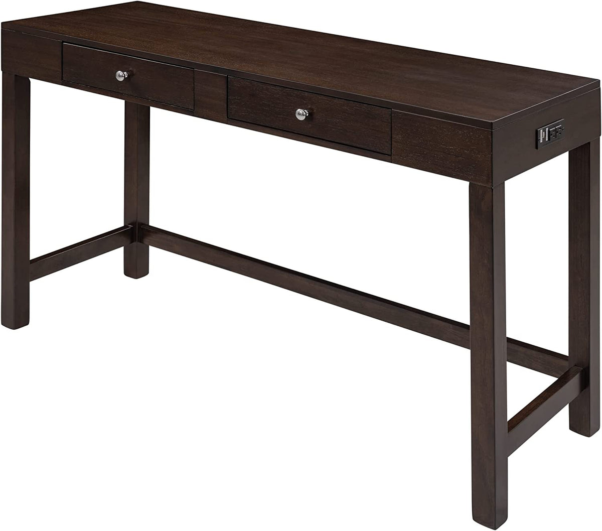 4-Piece Counter Height Dining Table Set with 3 PU Leather Padded Stools Espresso B54260