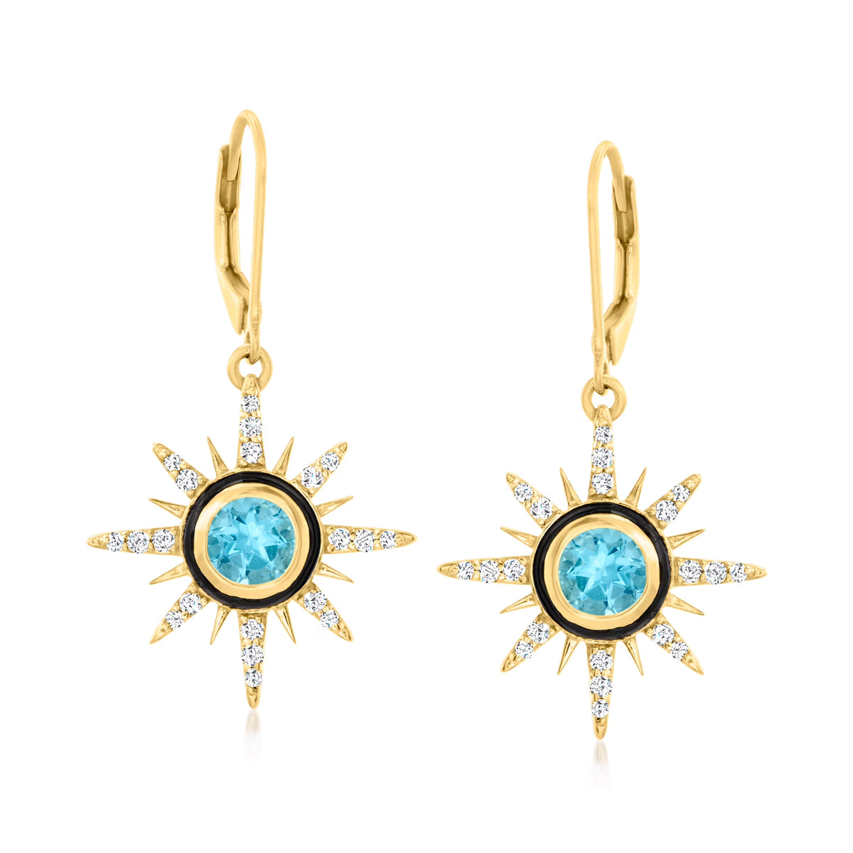 18kt Gold Over Sterling Celestial Drop Earrings Z620408