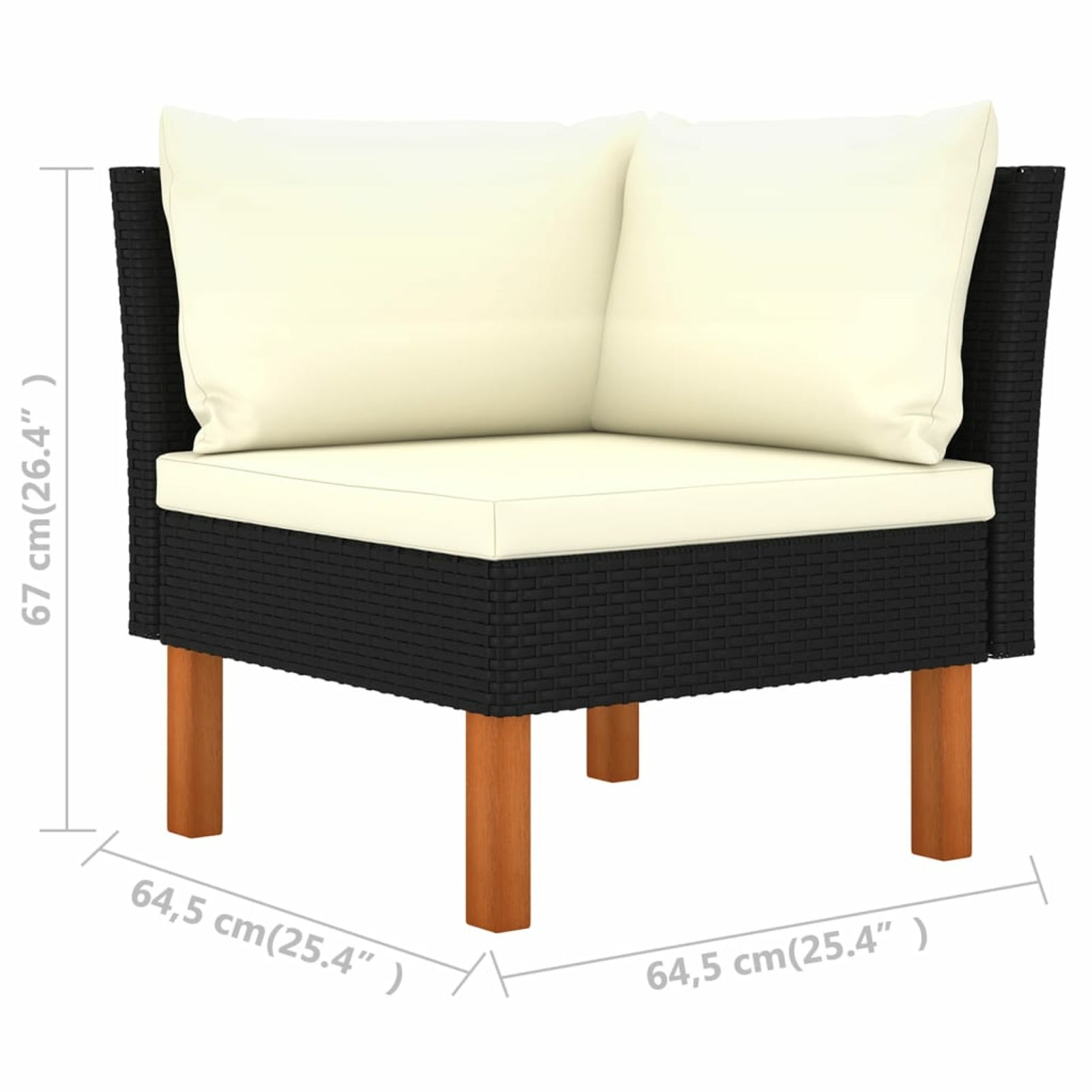 9 Piece Patio Set with Cushions Poly Rattan Black D663