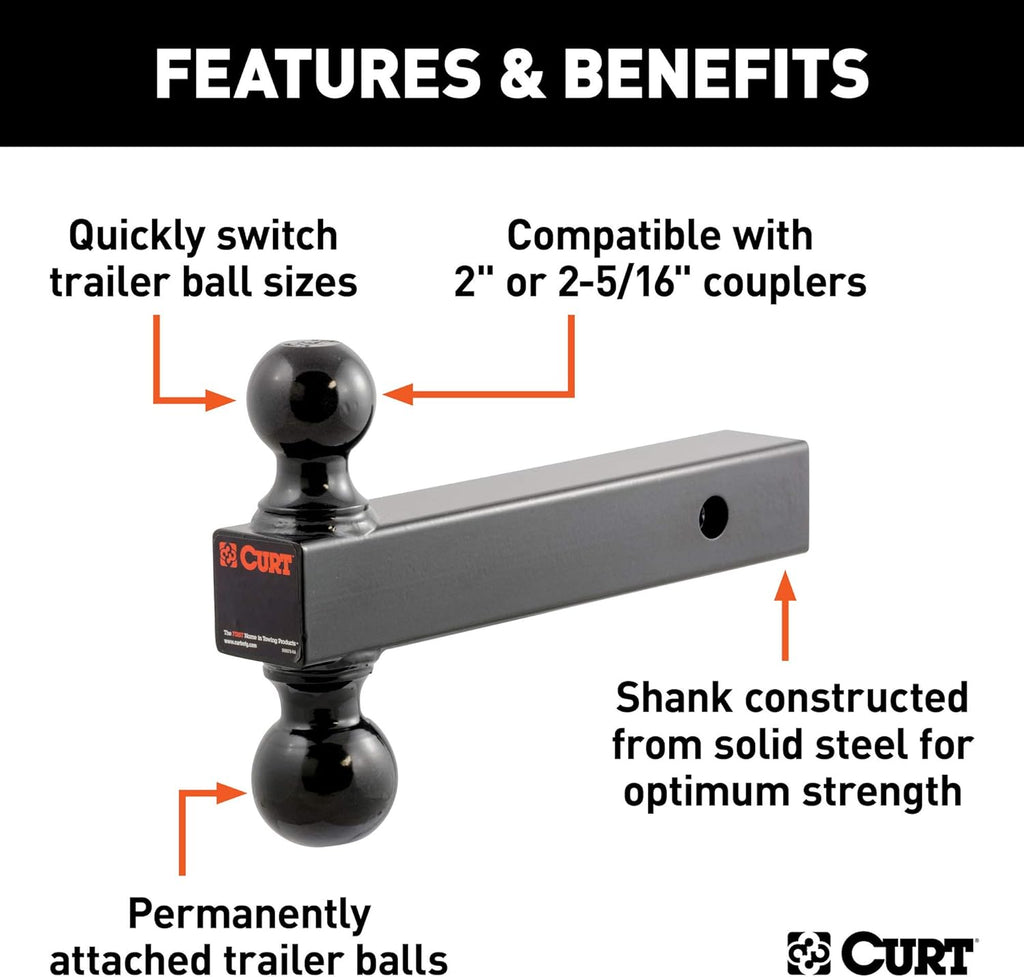 Multi-Ball Trailer Hitch Ball Mount, 2-Inch Receiver, 10,000 lbs P5819