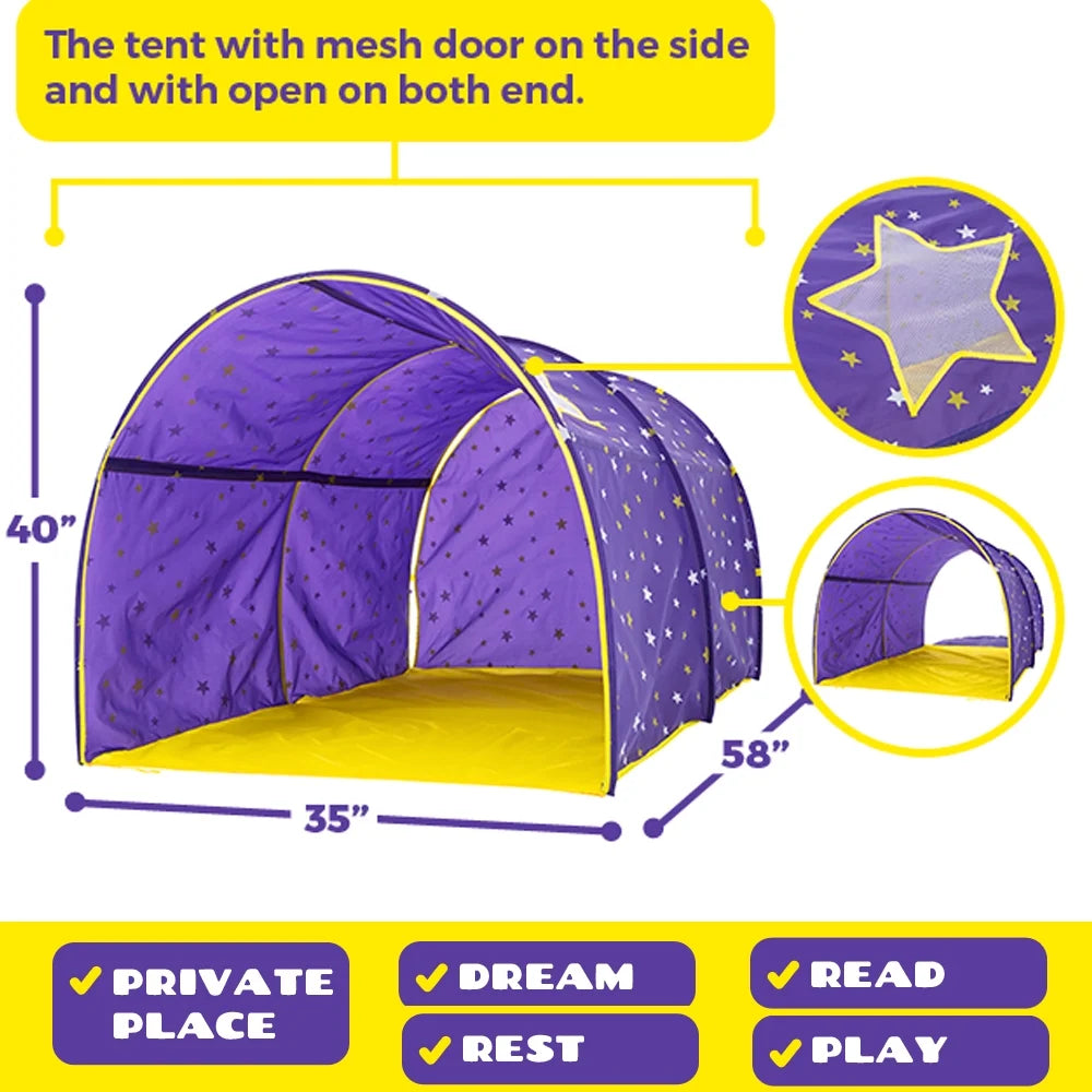 Purple Kids Playhouse Bed Tent Canopy L691