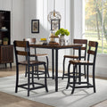 Brown Wood and Grey Metal Gathering Stools Set of 4 W9569